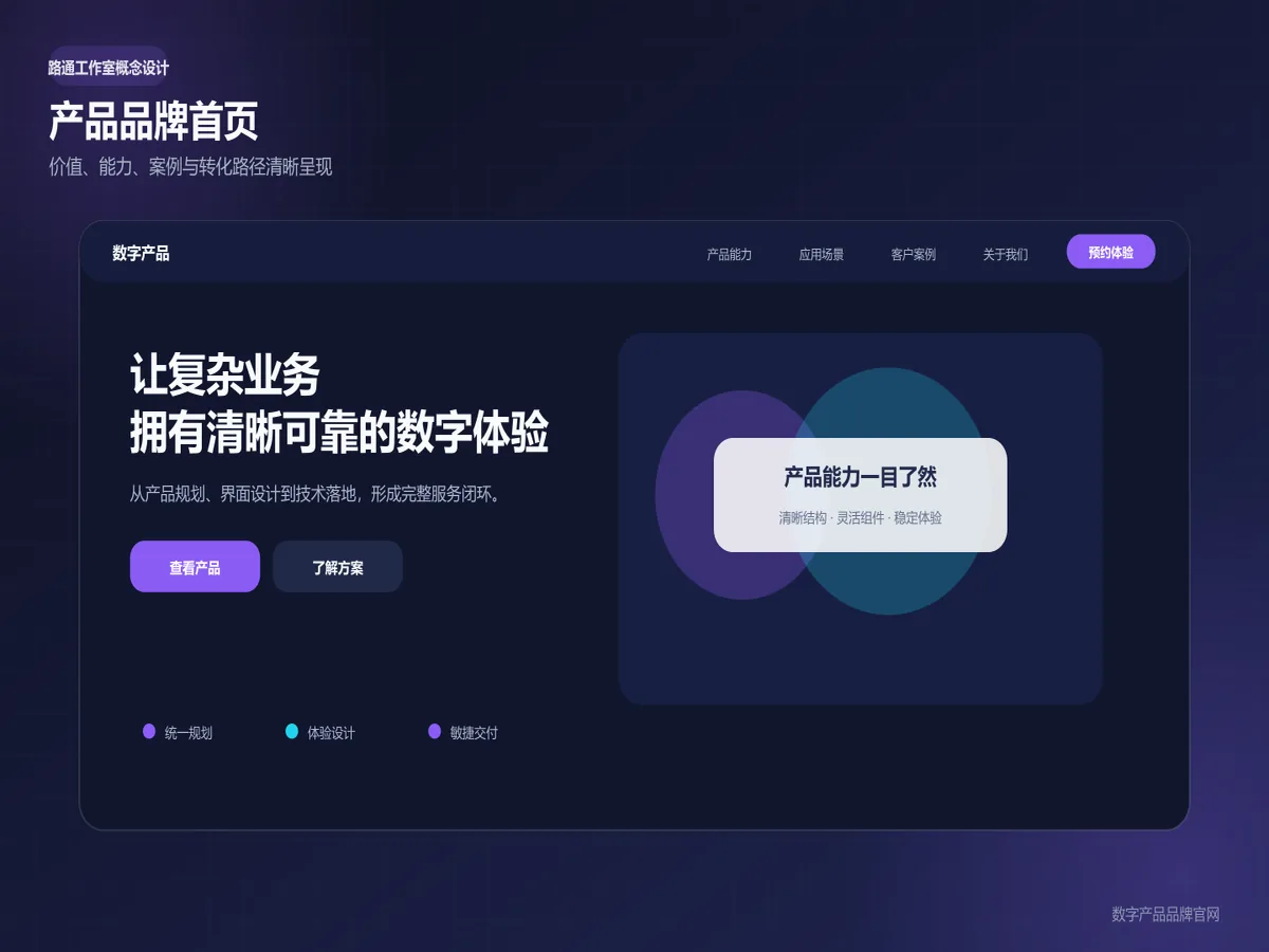 数字产品品牌官网首页界面